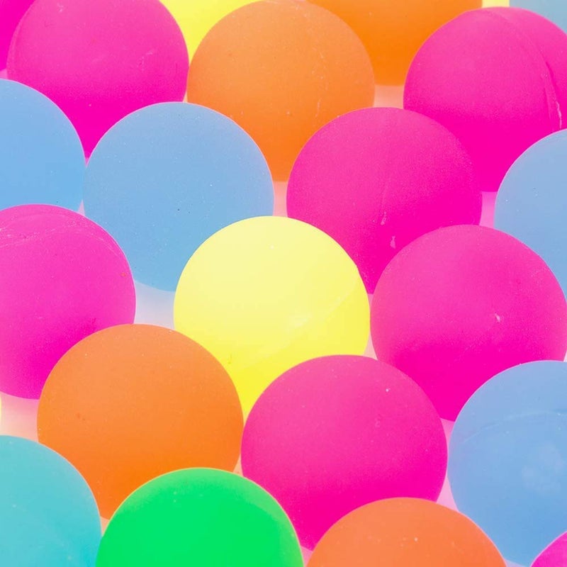 PROLOSO 50 Pcs Bouncy Balls Glow in The Dark Bouncing Rubber Ball Pet Toys Bright Neon Colors 1.25" - Image 3